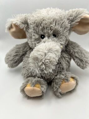 Warm Plush Gray Elephant Stuffed Animal with Beige Accents